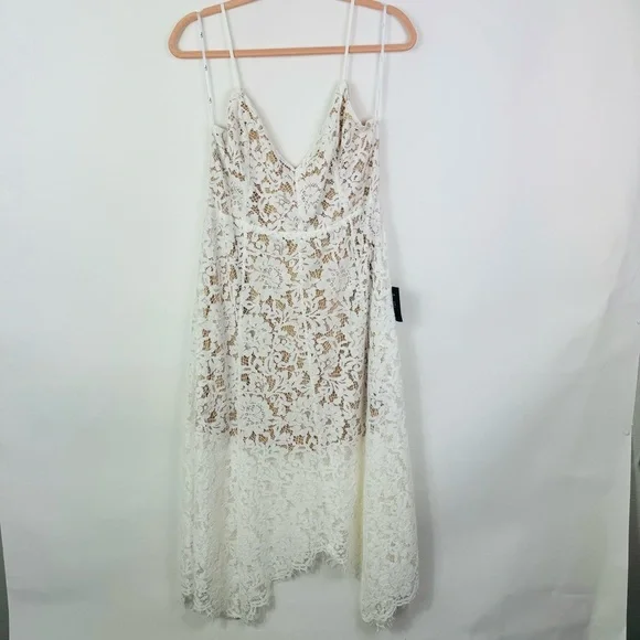 LULU'S One Wish White Lace Midi Dress Size Large NWT - Picture 6 of 14